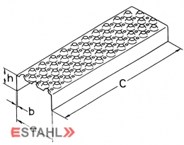 Caillebotis de scurit 3000 x 62 x 32 mm