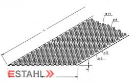 Grille antidrapante   2000 x 498 x 2 mm